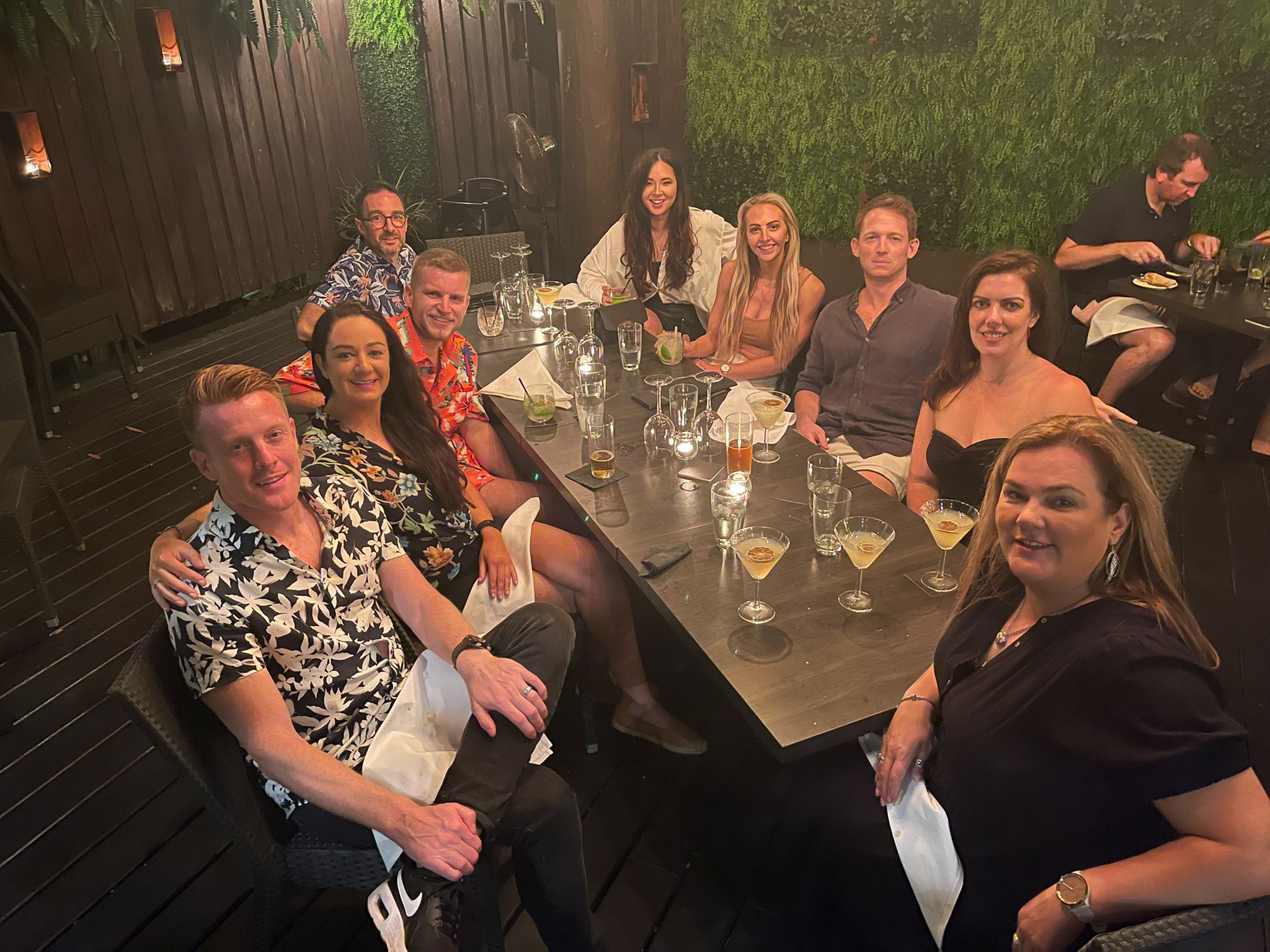 Dream team winners having dinner