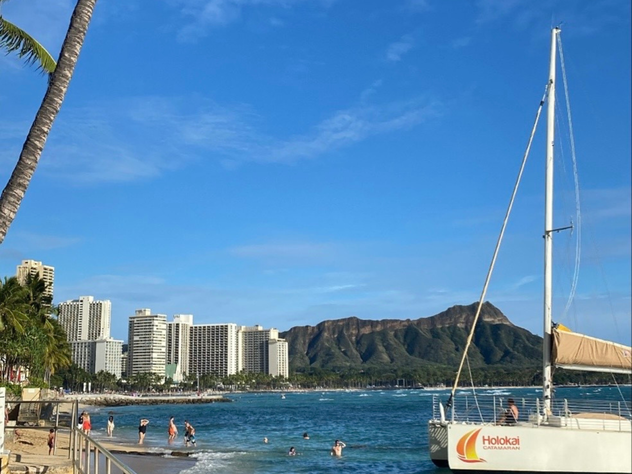Bay view; ocean, boats. buildings and mountains