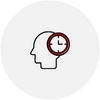 Head with clock icon: Predictability
