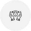 Hands holding a smiling face icon: Significance