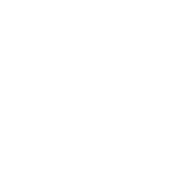 White outline icon of fist up in the air inside a flame
